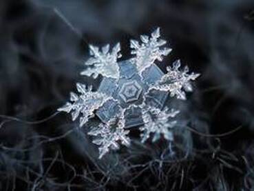 Close up of a snowflake.